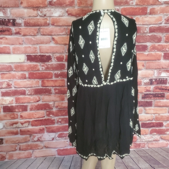 Free People Black Diamond Tunic Dress Small - Picture 5 of 8